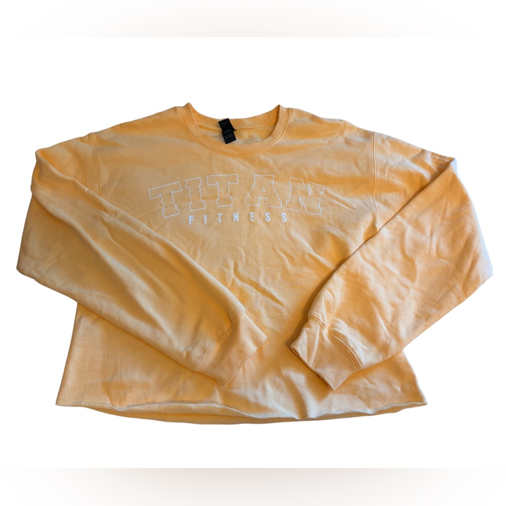 Titan Fitness cropped pale yellow Sweatshirt